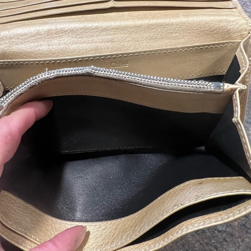 Chloe Metallic Gold Wallet - Picture 10 of 13